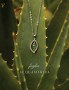 Collana foglia - acquamarina